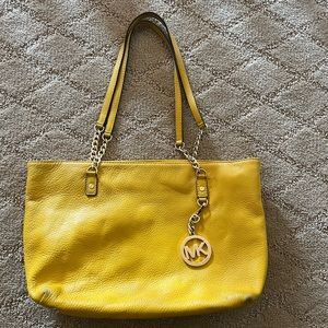Yellow Leather Michael Kors Handbag